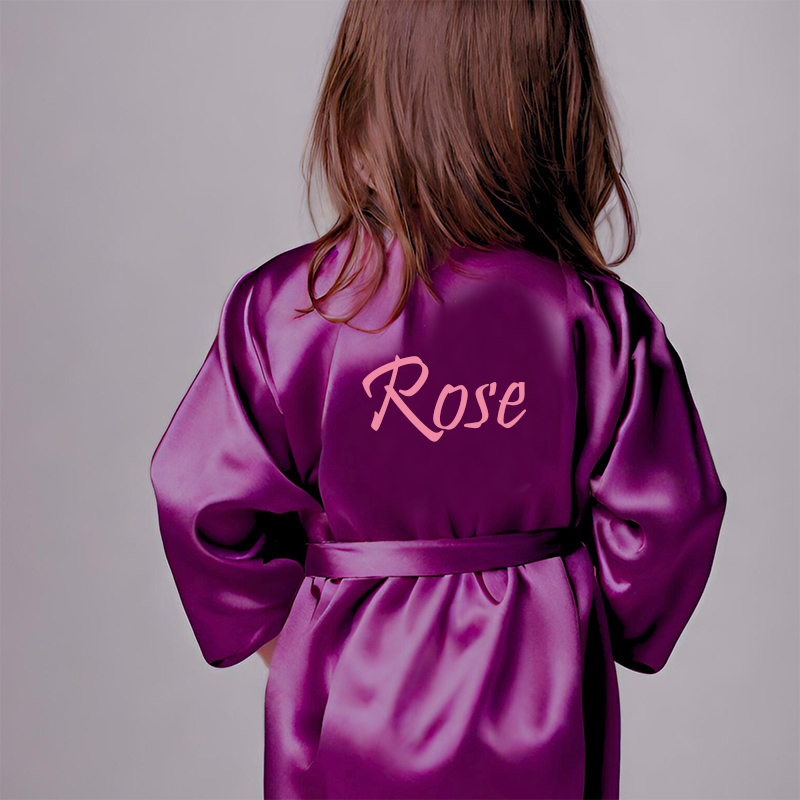 Personalized Girls Birthday Party Silk Robe| Cloth159