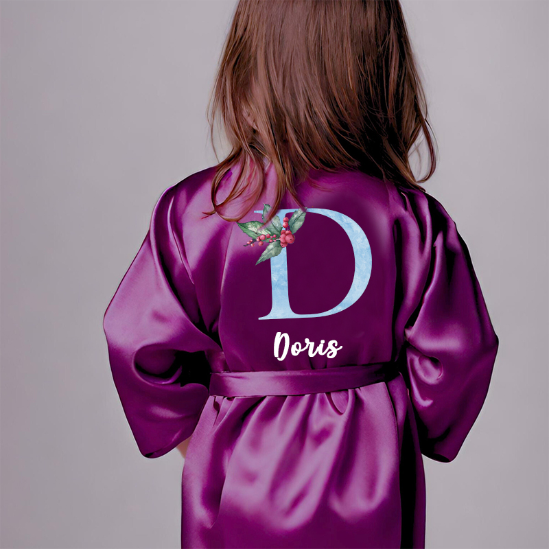 Personalized Girls Xmas Party Silk Robe| Cloth209