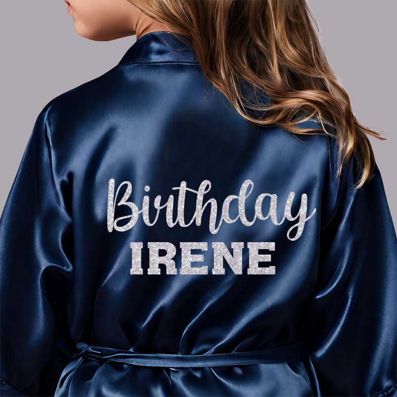 Personalized Girls Birthday Party Silk Robe| Cloth163