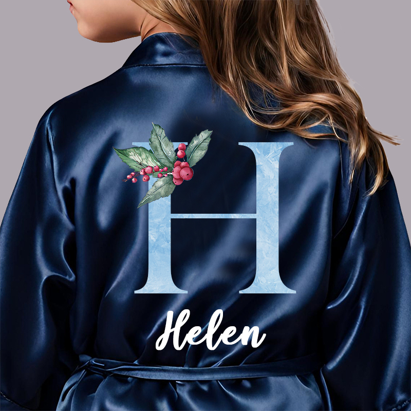 Personalized Girls Xmas Party Silk Robe| Cloth209