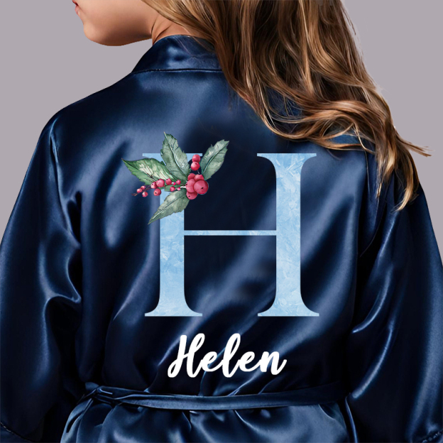 Personalized Girls Xmas Party Silk Robe| Cloth209