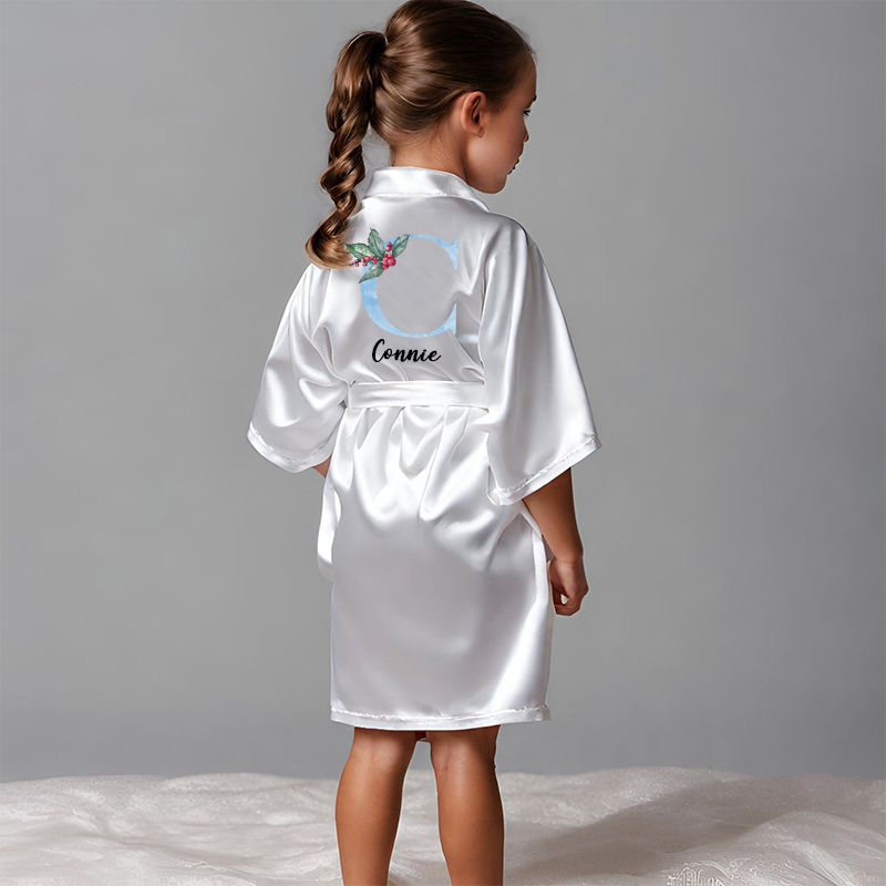 Personalized Girls Xmas Party Silk Robe| Cloth209