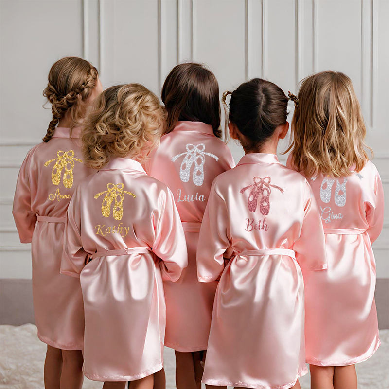 Personalized Girls Dance Party Silk Robe| Cloth160