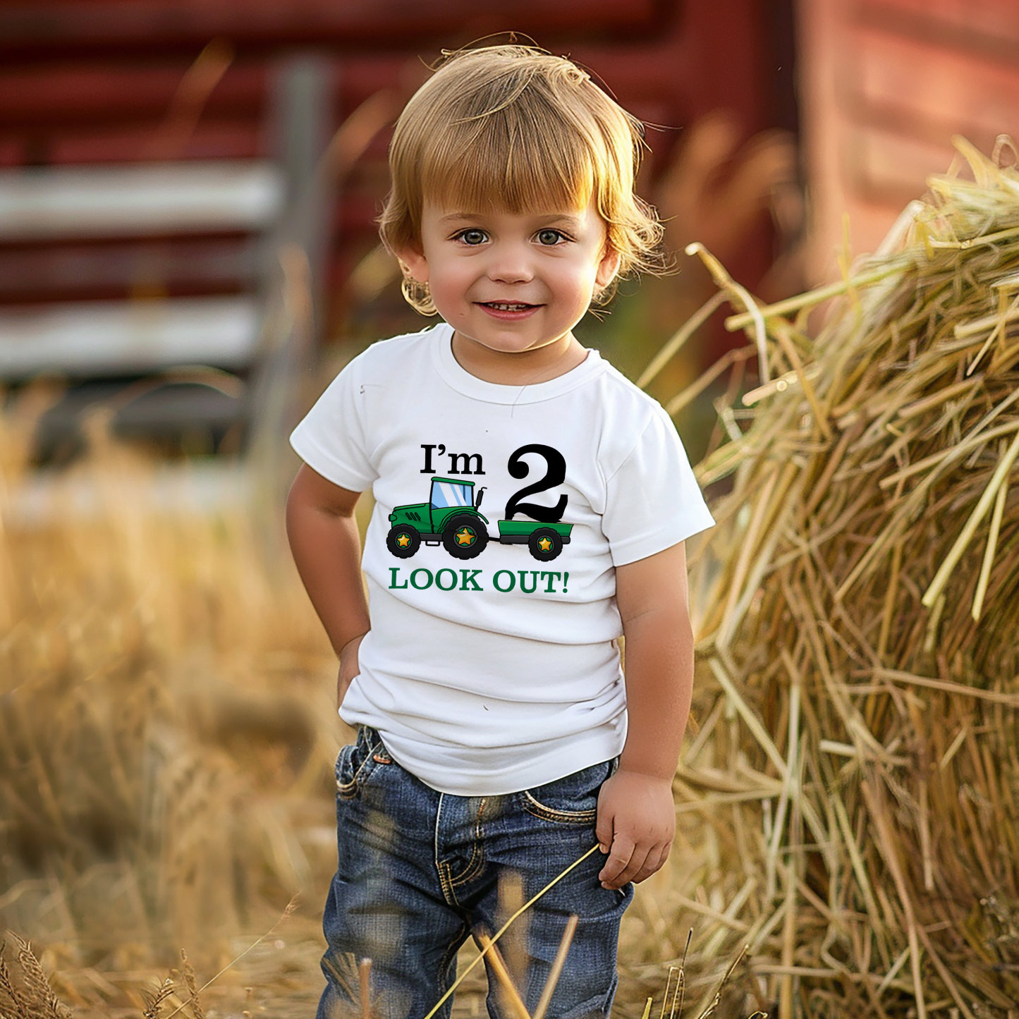 Personalized Boys Farm Tractor Birthday T-Shirt| Cloth1401
