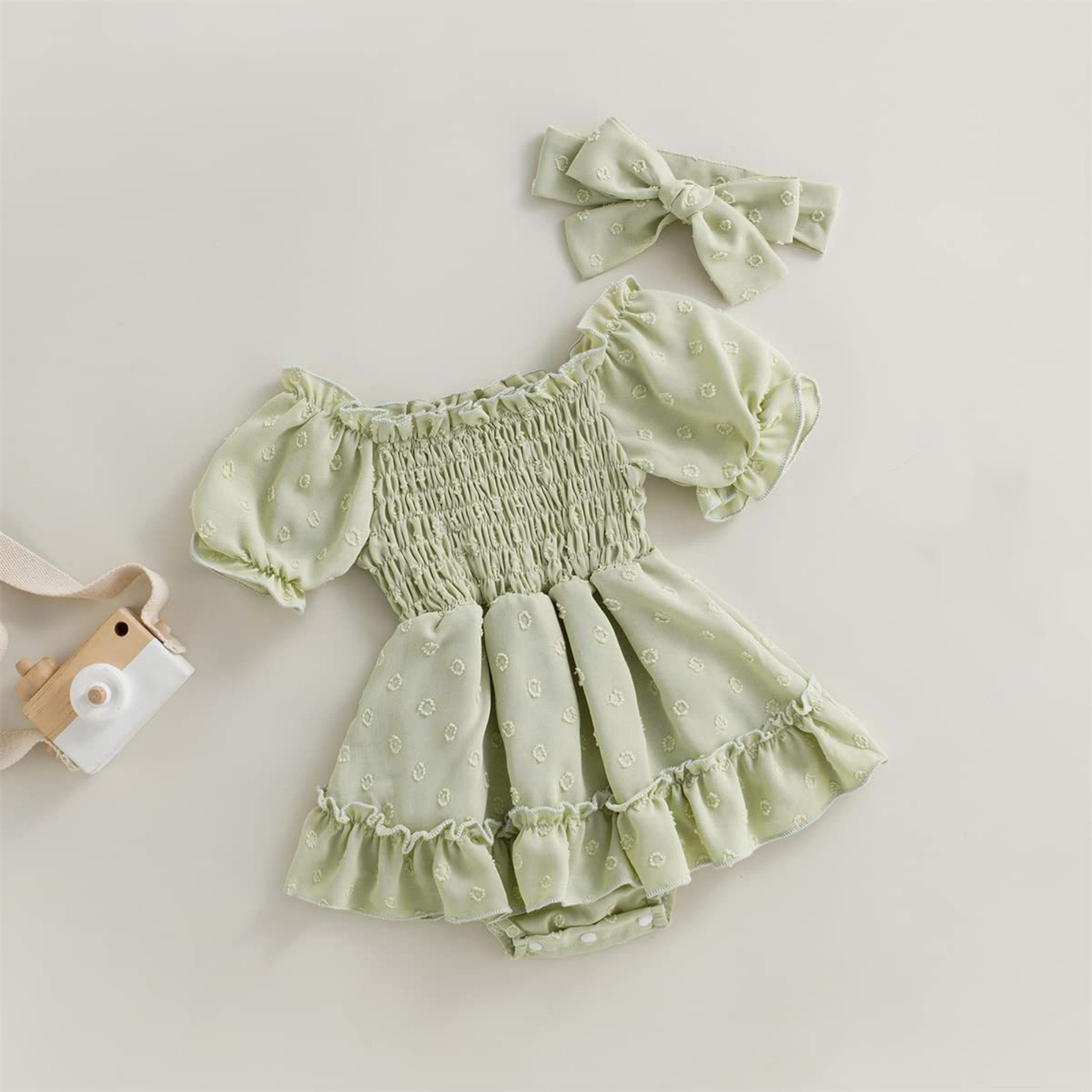 Personalized Baby Hand Embroidered Romper Dress| BBCloth56