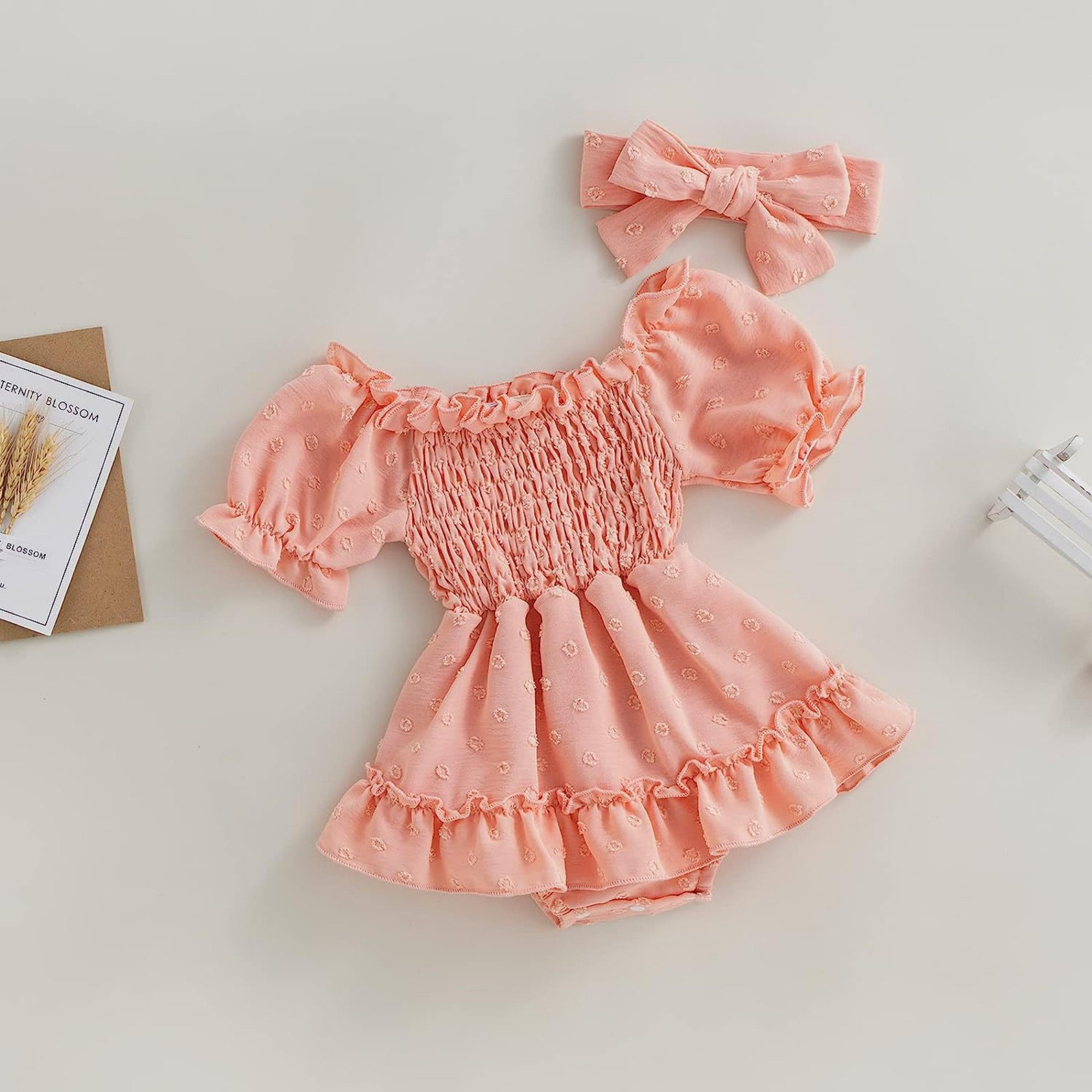 Personalized Baby Hand Embroidered Romper Dress| BBCloth56