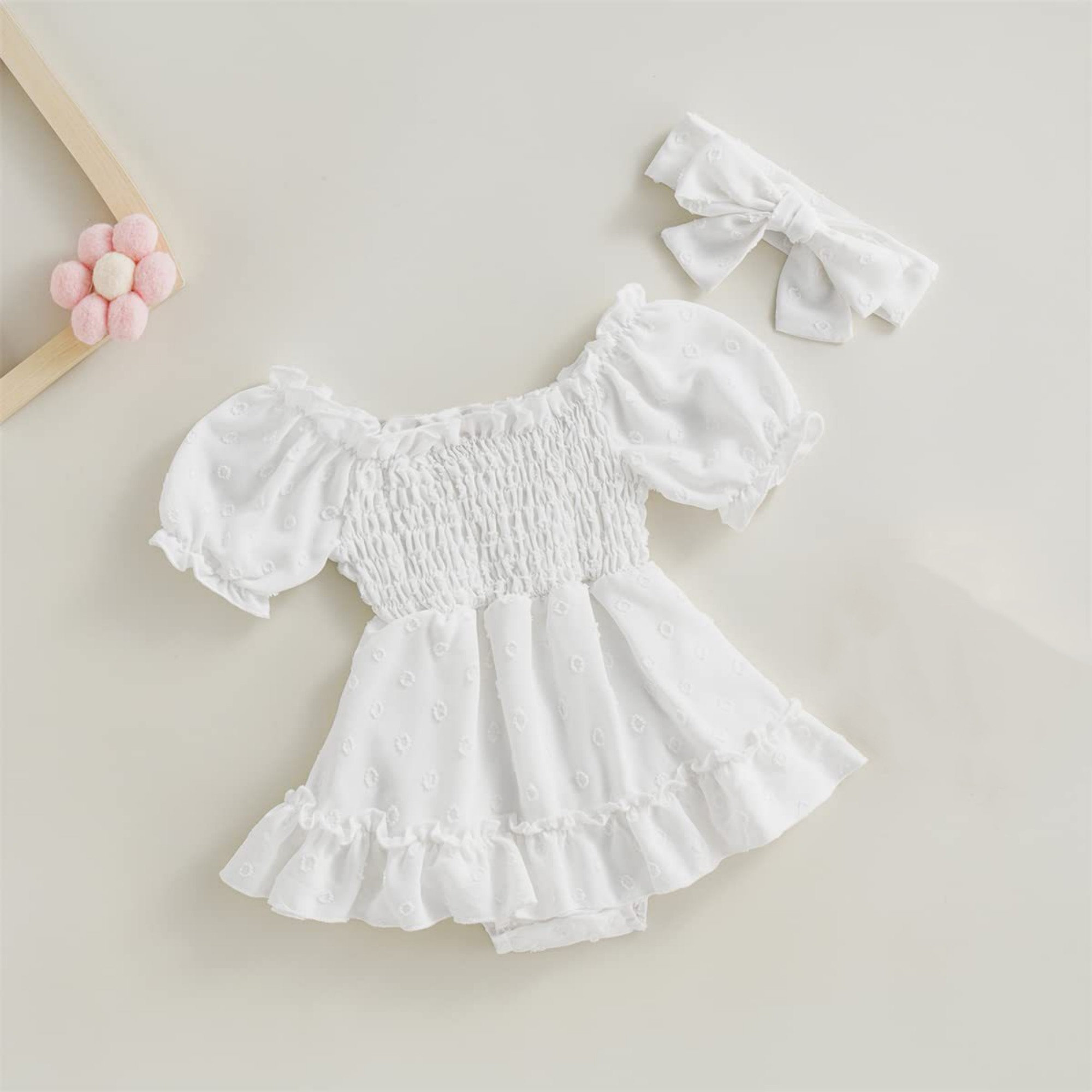Personalized Baby Hand Embroidered Romper Dress| BBCloth56