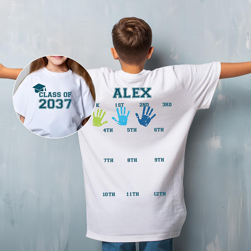 Personalized Kids Class Of Class Of 2037 Handprint Shirt | Cloth181