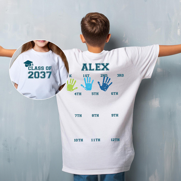 Personalized Kids Class Of Class Of 2037 Handprint Shirt | Cloth181