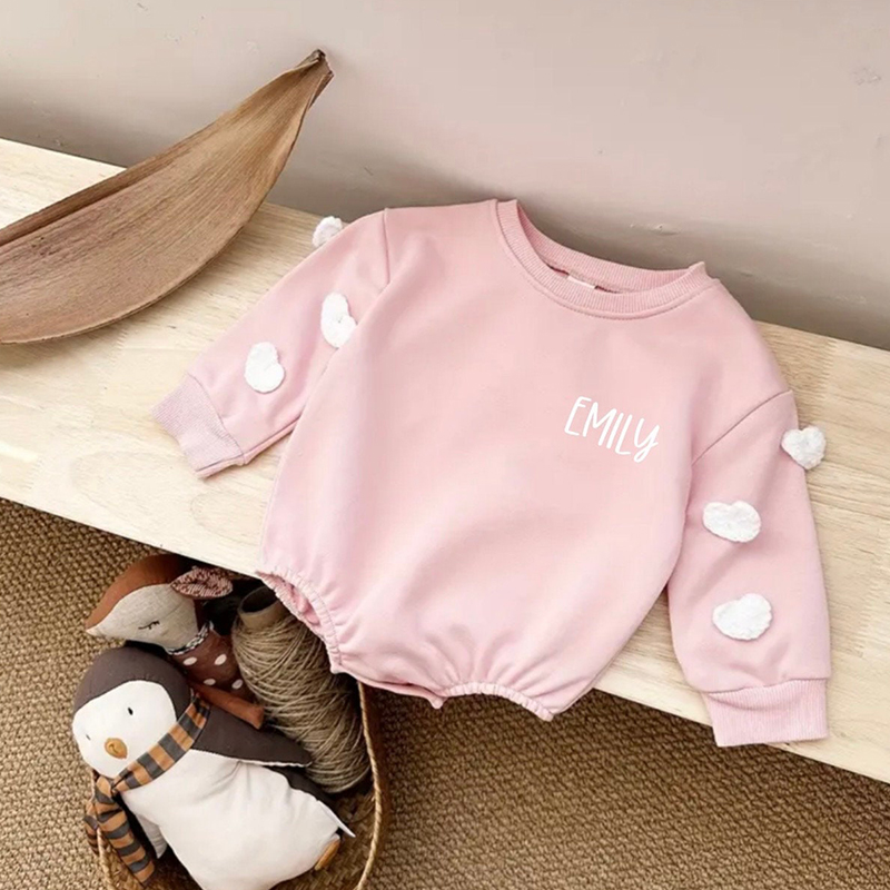 Personalized Baby Multicolor Long Sleeve Romper| BBCloth64