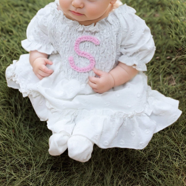 Personalized Baby Hand Embroidered Romper Dress| BBCloth56
