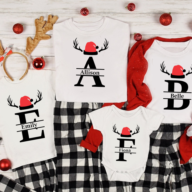 Personalised Family Christmas Name T-Shirt| Match0402