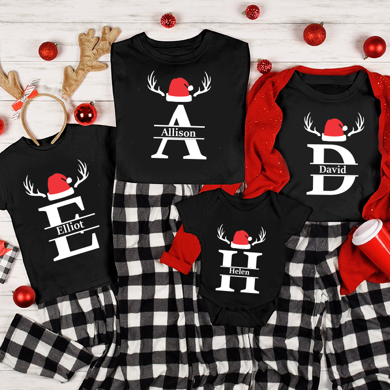 Personalised Family Christmas Name T-Shirt| Match0402