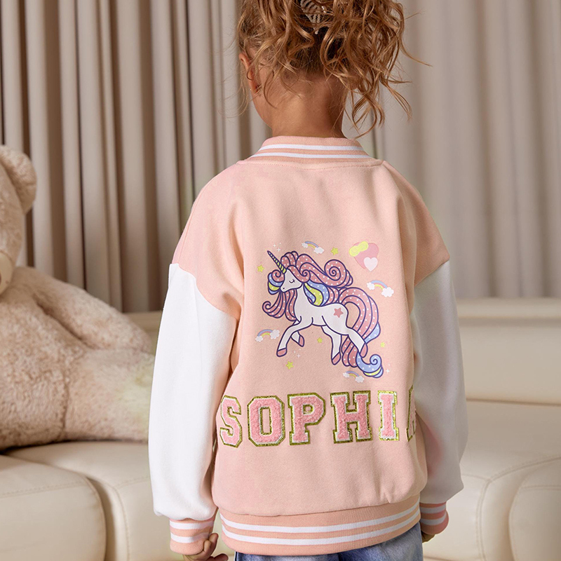 Personalized Unicorn Kids Baseball Jacket| Cloth198