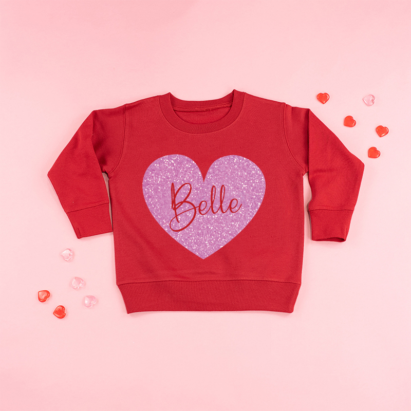 Personalized Girl Valentine's Day Glitter Sweatshirt| Cloth21302