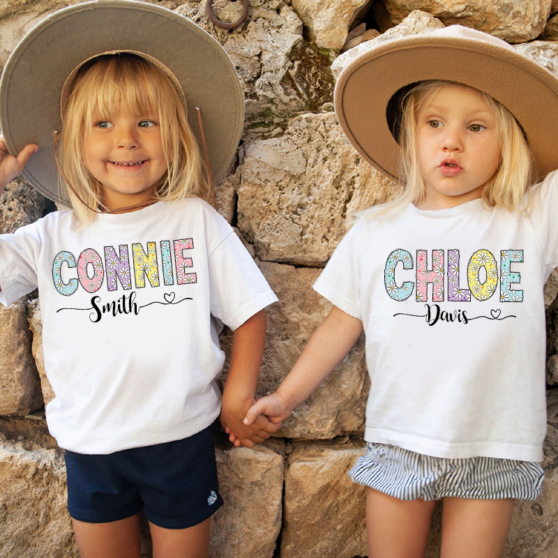 Personalized Girl Colorful Daisy Birthday T-Shirt| Cloth1474