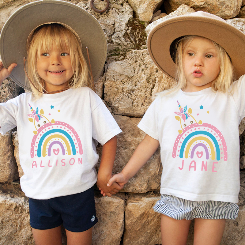 Personalized Girl Unicorn Birthday Party T-Shirt| Cloth1434