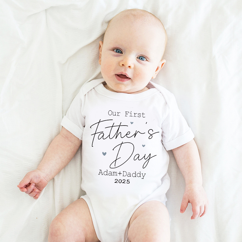 Personalized Happy First Father's Day Cozy Onesie| BBcloth2222