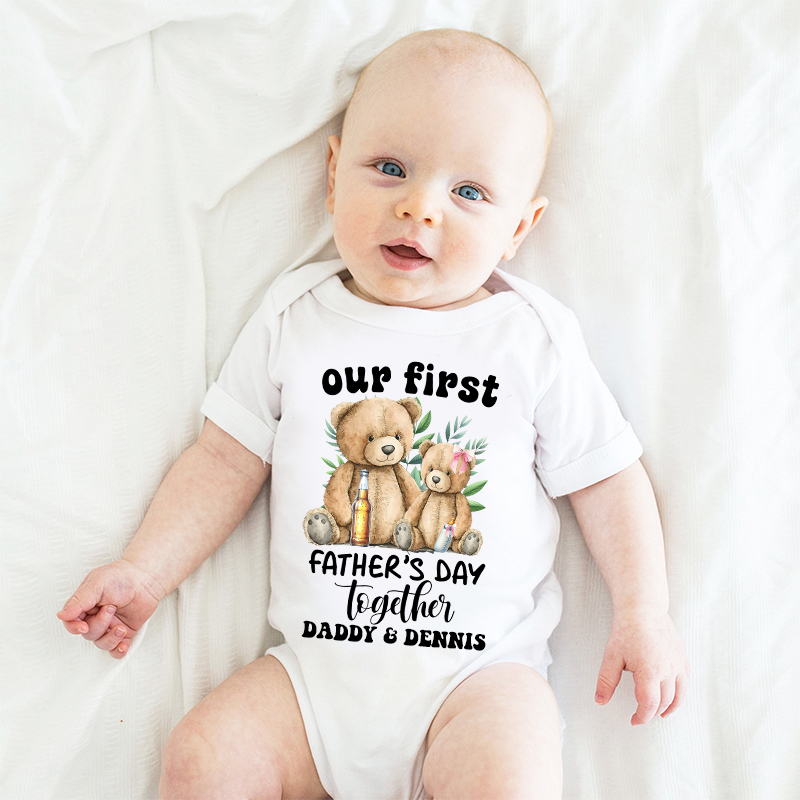 Personalized Happy First Father's Day Cozy Onesie| BBcloth2223