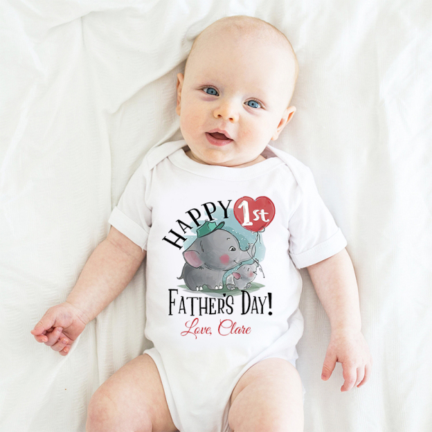 Personalized Happy First Father's Day Cozy Onesie| BBcloth2225