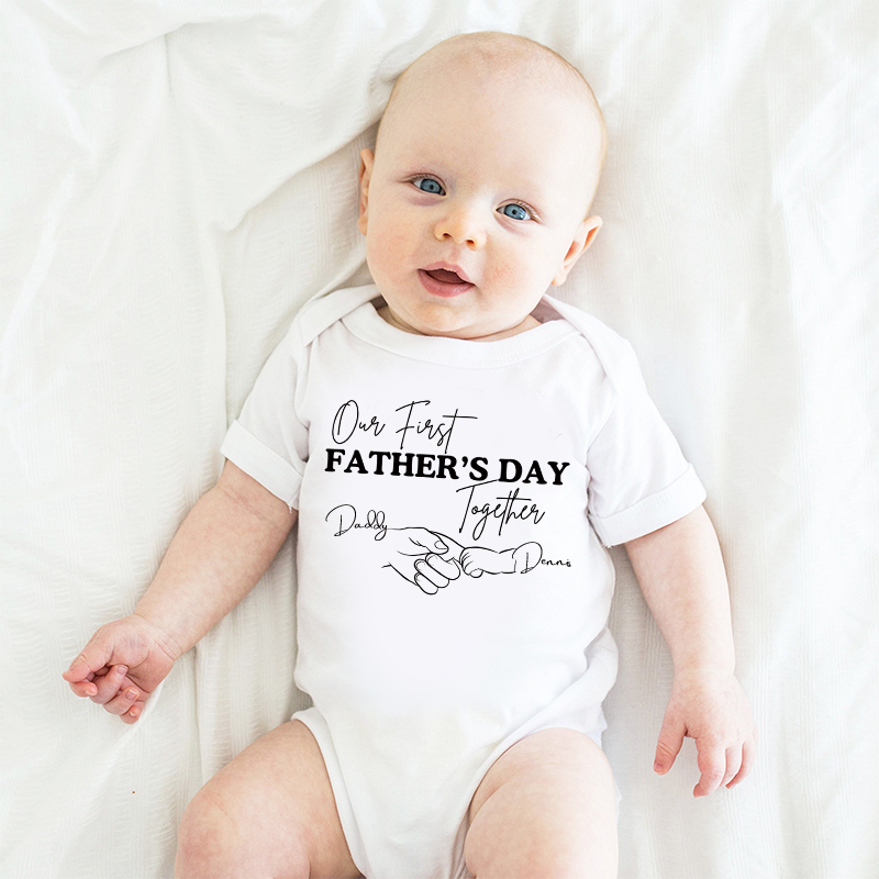 Personalized Happy First Father's Day Cozy Onesie| BBcloth2226