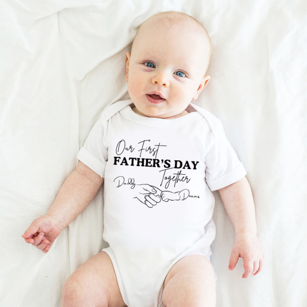 Personalized Happy First Father's Day Cozy Onesie| BBcloth2226