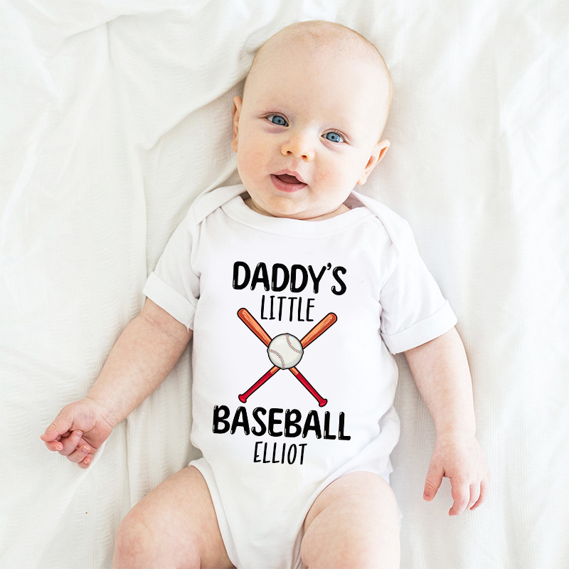 Personalized Daddy's Little Baseball Buddy Cozy Onesie| BBcloth2206