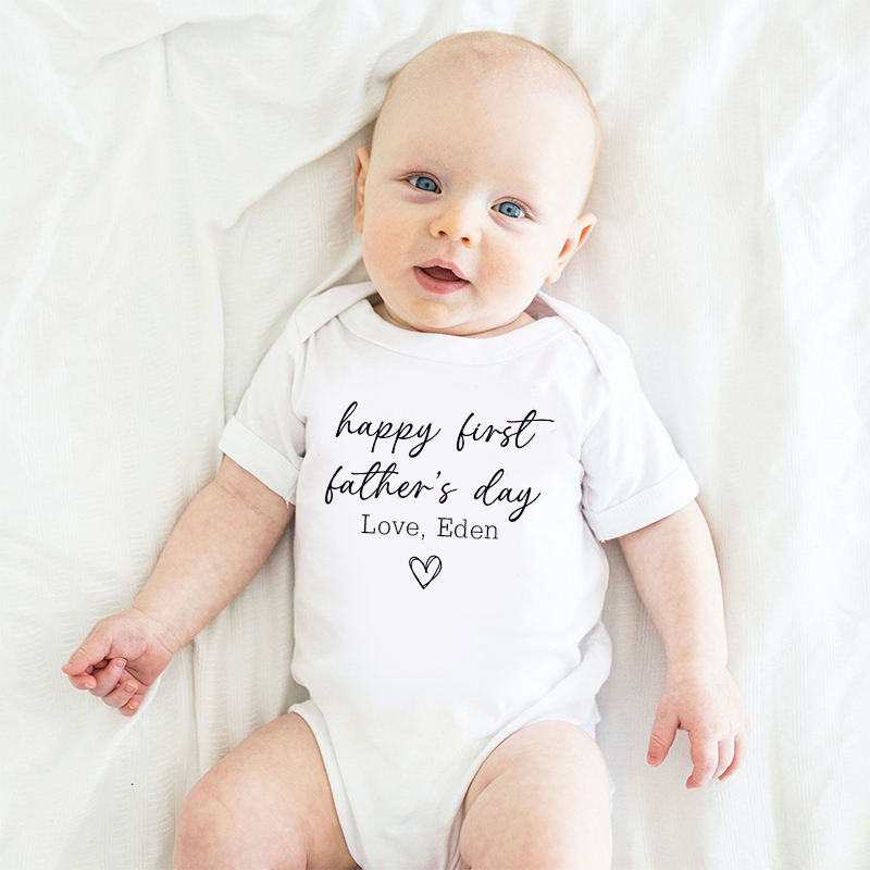 Personalized Happy First Father's Day Baby Cozy Onesie| BBcloth2229