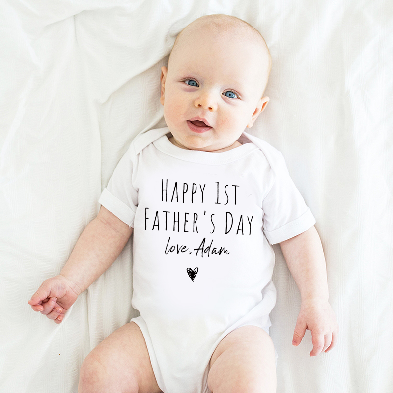 Personalized Happy First Father's Day Baby Cozy Onesie| BBcloth2231