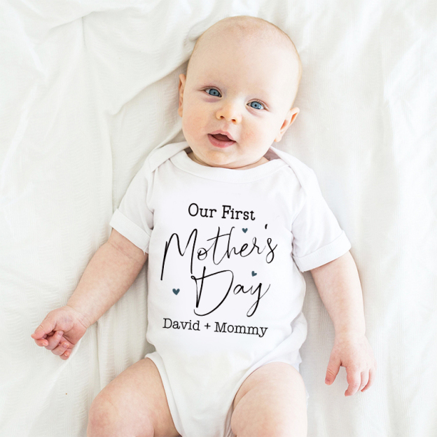 Personalized Our First Mother's Day Baby Cozy Onesie| BBcloth2211