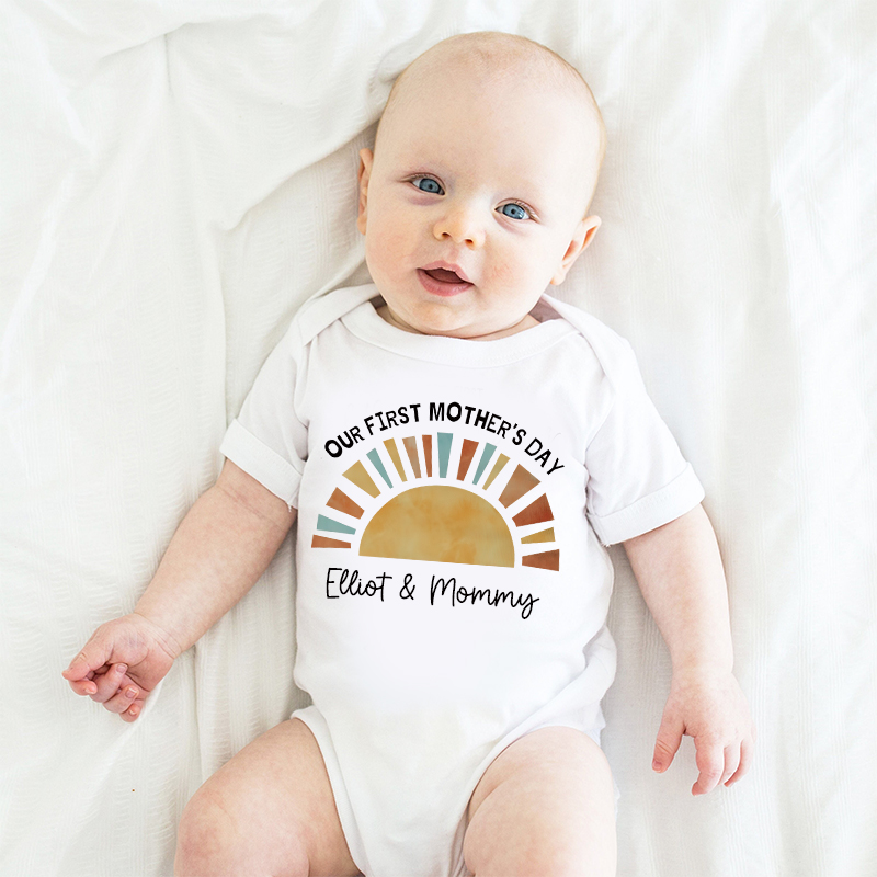 Personalized First Mother's Day Baby Cozy Onesie| BBcloth2212