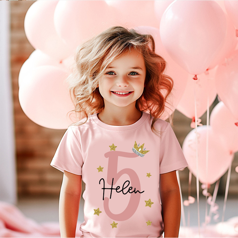 Personalized Girl Birthday Princess Theme T-Shirt| Cloth1449