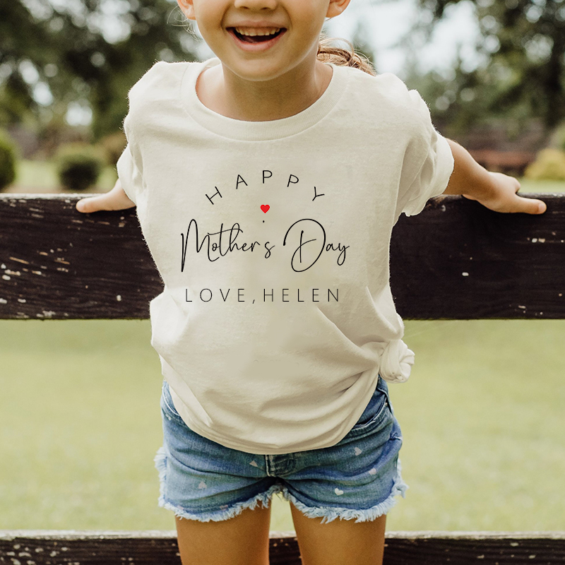 Personalized Kid Happy Mother's Day T-Shirt| Cloth1438