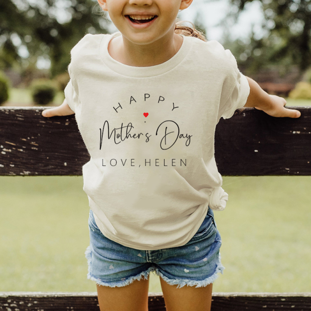 Personalized Kid Happy Mother's Day T-Shirt| Cloth1438