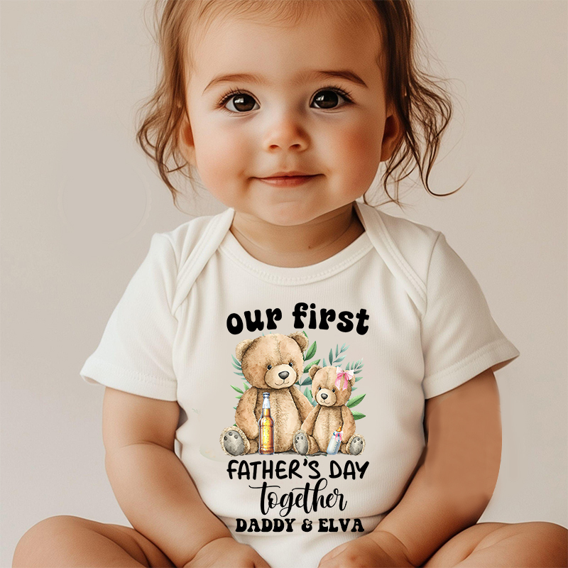 Personalized Happy First Father's Day Cozy Onesie| BBcloth2223