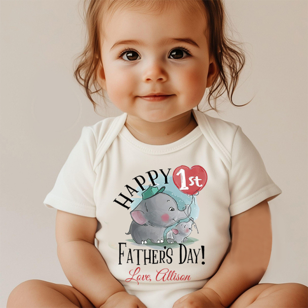Personalized Happy First Father's Day Cozy Onesie| BBcloth2225