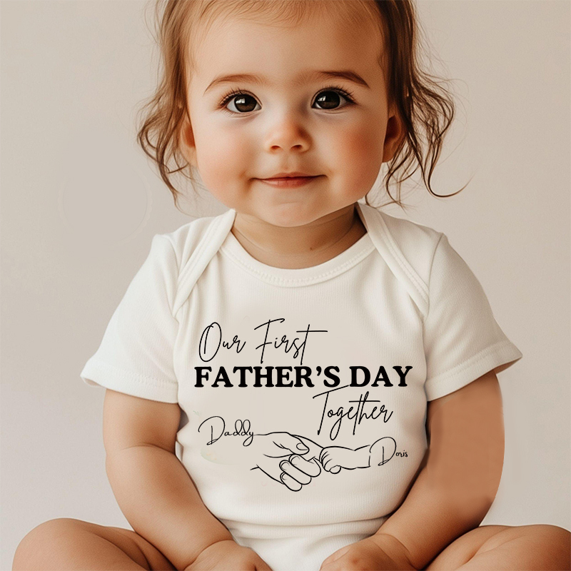 Personalized Happy First Father's Day Cozy Onesie| BBcloth2226