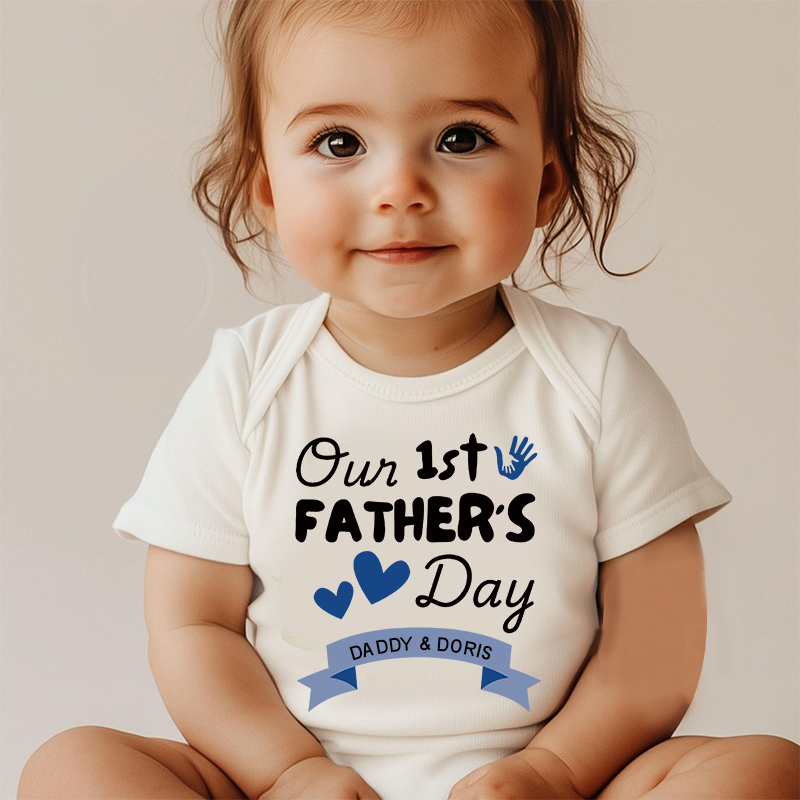 Personalized Happy First Father's Day Cozy Onesie| BBcloth2227