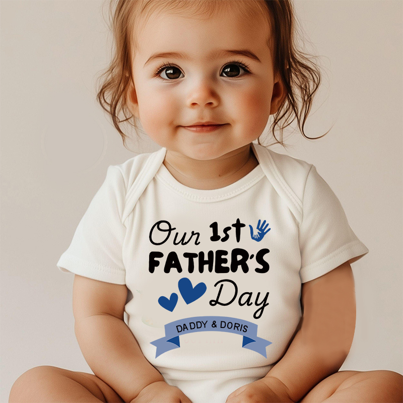Personalized Happy First Father's Day Cozy Onesie| BBcloth2227