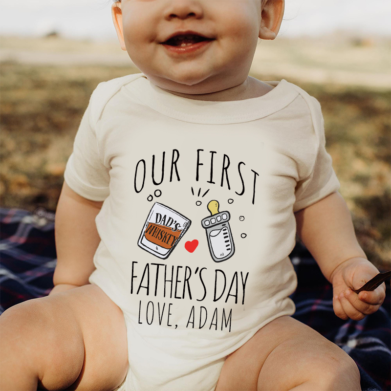 Personalized Our First Father's Day Cozy Onesie| BBcloth2220