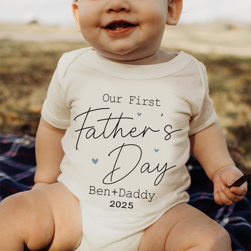 Personalized Happy First Father's Day Cozy Onesie| BBcloth2222