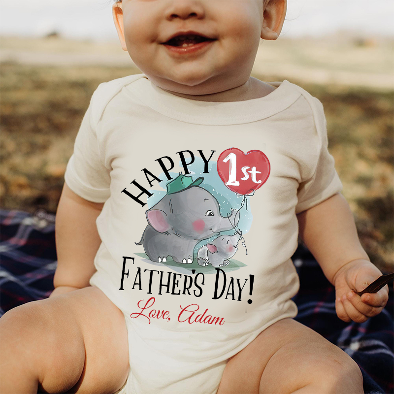 Personalized Happy First Father's Day Cozy Onesie| BBcloth2225
