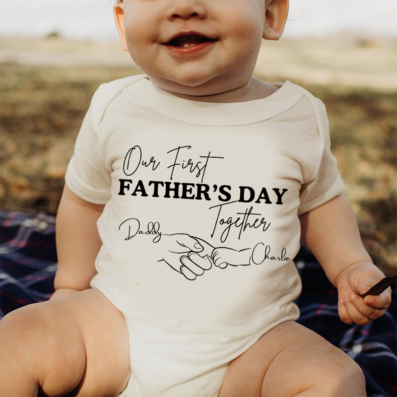 Personalized Happy First Father's Day Cozy Onesie| BBcloth2226