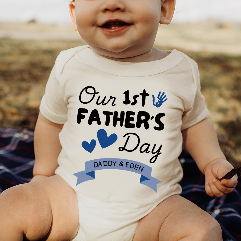 Personalized Happy First Father's Day Cozy Onesie| BBcloth2227