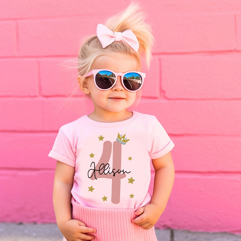 Personalized Girl Birthday Princess Theme T-Shirt| Cloth1449