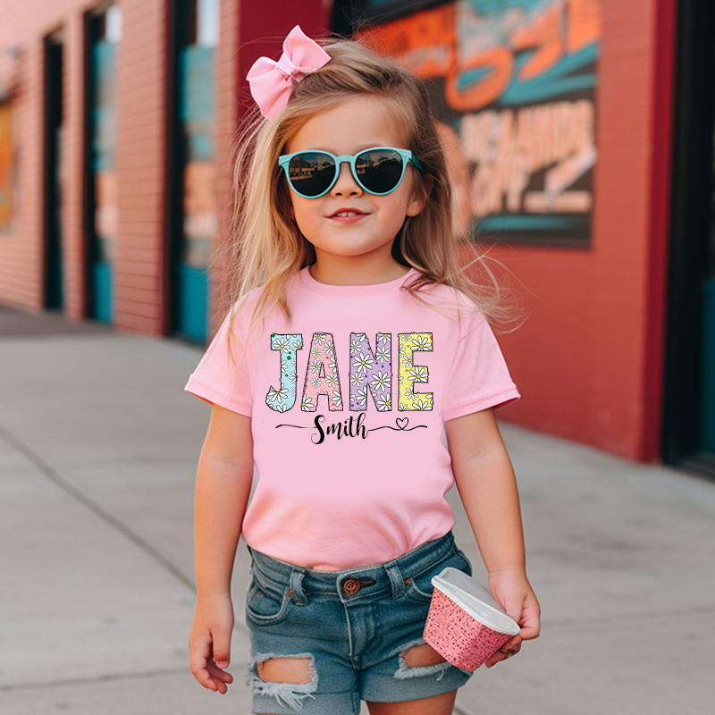 Personalized Girl Colorful Daisy Birthday T-Shirt| Cloth1474