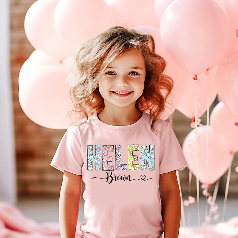 Personalized Girl Colorful Daisy Birthday T-Shirt| Cloth1474