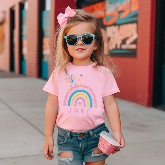 Personalized Girl Unicorn Birthday Party T-Shirt| Cloth1434