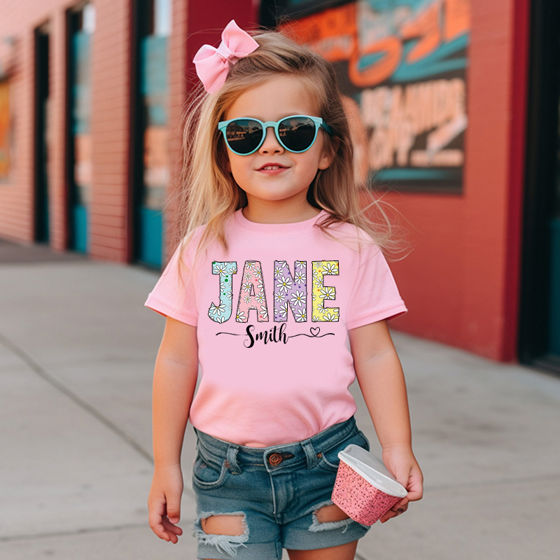 Personalized Girl Colorful Daisy Birthday T-Shirt| Cloth1474