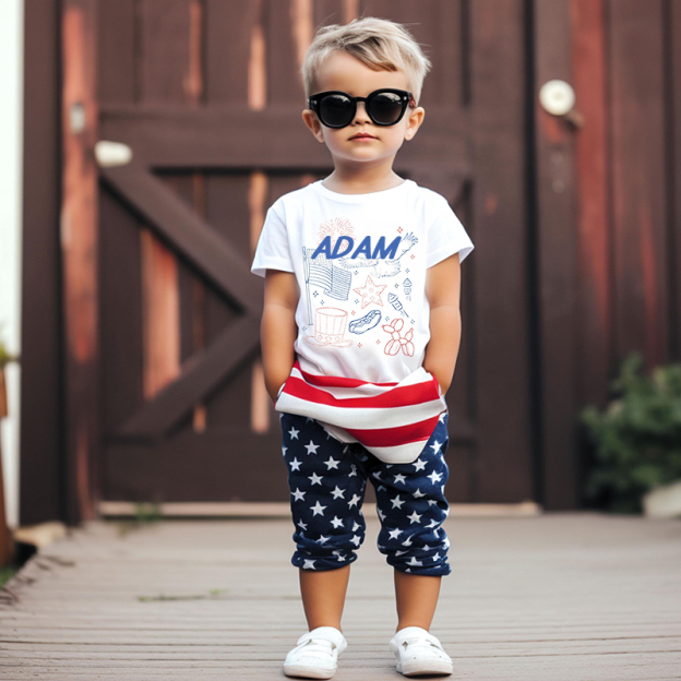 Personalized Kid 4th Of July Independence T-Shirt| Cloth1458